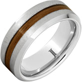 Barrel Aged Serinium® Ring with Rye Whiskey Wood Inlay